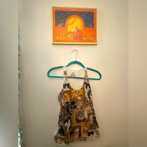 Fun cat print tank top